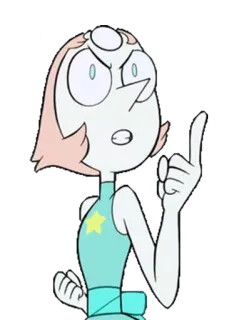 😠 e171169e Pearl Steven Universe 卡通, 角色, 指着, 严肃, 动画, 珍珠, 史蒂芬宇宙 telegram sticker