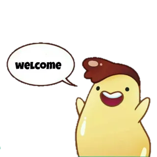👏 4949395c welcome Pozdrowienie, Witamy, Kreskówka, Uroczy, Szczęśliwy telegram sticker