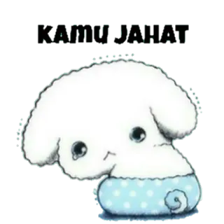 😢 346fa1af LOLOLOLOL perro, lindo, dibujos animados, kawaii, mascota, blanco telegram sticker