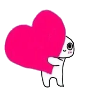 ❤ 041295a2 serce, miłość, słodkie, kreskówka, naklejka telegram sticker