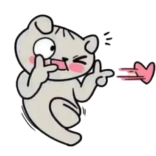 ❤ 5724c331 naklejka, kreskówka, zwierzę, miłość, serce, gest telegram sticker