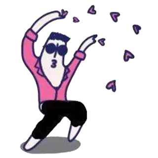 💕 6a24b980 taniec, serca, miłość, kreskówka, postać telegram sticker