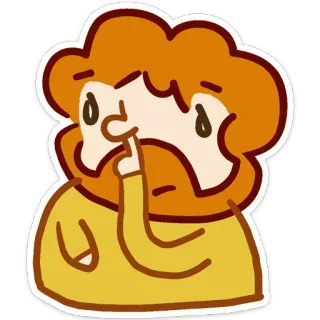 👃 06997489 pensando, riflettendo, domande, dubbio, rosso, barba, arrabbiato telegram sticker