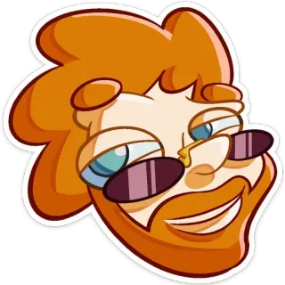😎 195a9dbb Cartone animato, Personaggio, Rosso, Uomo, Occhiali da sole, Espressione facciale, Animazione, Divertente telegram sticker