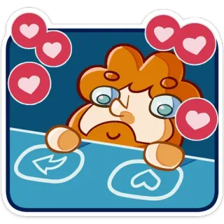 ❤️ aa8749bb cartone animato, adesivo, mi piace, condividi, cuore, capelli arancioni telegram sticker