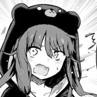 🗝 50d6e6a8 аниме, манга, в шоке, девушка, медведь, толстовка telegram sticker