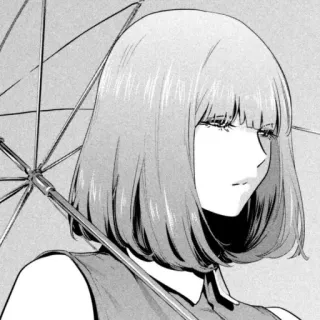 🗞 aef5db88 Аниме, Манга, Женщина, Зонт, Портрет telegram sticker