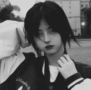 🖤 fca84572 Morpho Butterfly 女の子, ジャケット, 白黒, 蝶, ポートレート telegram sticker