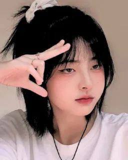 💗 9ff899f2 소녀, 미적, 여성, 아시아인, 포즈, 피스 사인 telegram sticker