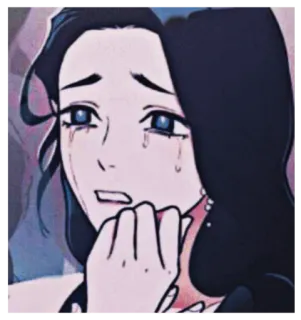😭 07a9aff1 femme, pleure, triste, style anime, style manga, illustration telegram sticker