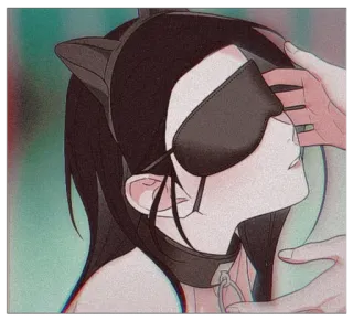 😴 b902aae3 Fille anime, Oreilles de chat, Bandeau, Collier, Ras du cou, Soumission telegram sticker