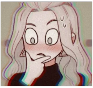 🤔 d9df85d6 femme, dessin animé, animé, fille, expression telegram sticker