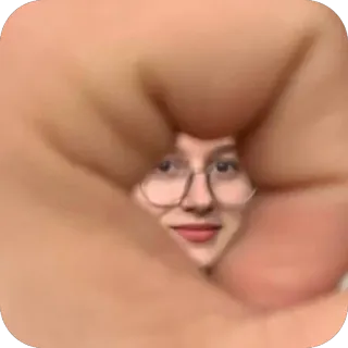 🍑 e7558b7d osoba, twarz, okulary, ręka, podglądanie, śmieszne, gest telegram sticker