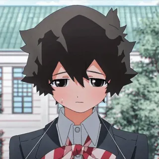 🧳 38f476c6 anime, sad, school uniform, boy, manga, character telegram sticker