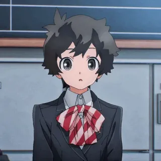 🧳 895774de anime, school uniform, character, short hair, cute telegram sticker