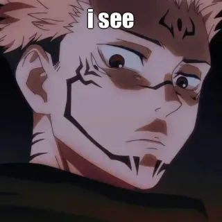 👀 26d47a56 i see Anime, Đàn ông, Nghiêm túc, Tôi hiểu telegram sticker