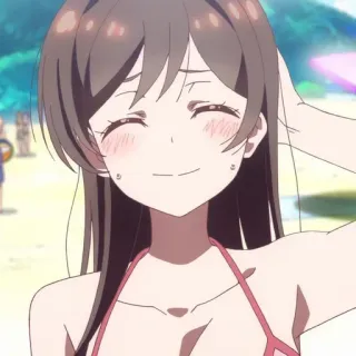 🥥 188b86e9 Chizuru Ichinose Rent-A-Girlfriend Anime, Mädchen, Chizuru, Ichinose, Badeanzug, Strand, Süß telegram sticker