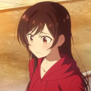 🍇 3987572d Anime, Mädchen, Cartoon, roter Hoodie, süß, Porträt telegram sticker