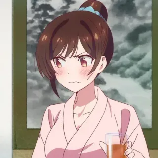 🍇 5c7e6189 Mami Nanami Rent-A-Girlfriend Anime, Mädchen, Cartoon, Wütend, Trinken, Mami Nanami telegram sticker