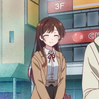 🍇 cd2c07dd Chizuru Ichinose Rent-A-Girlfriend Anime, Chizuru, Rent-a-Girlfriend, Cartoon, Mädchen, lächelnd telegram sticker