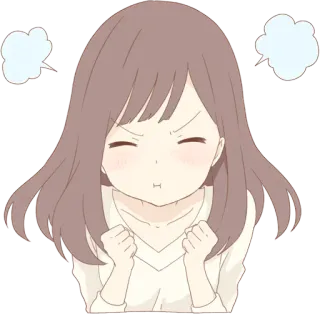 🤔 b4b75fe5 anime, boos, meisje, gefrustreerd telegram sticker