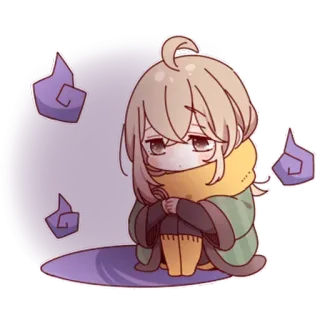 🤔 b9e2d63d Anime, Chibi, Verdrietig, Schattig, Personage, Meisje telegram sticker
