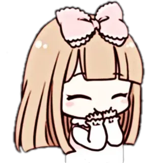 🤔 da17a1f3 anime, schattig, meisje, strik, kawaii telegram sticker