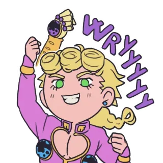 💪 85721e7a Giorno Giovanna JoJo's Bizarre Adventure WRYYYY anime, jojo, giorno giovanna, wryyy, manga, character whatsapp sticker