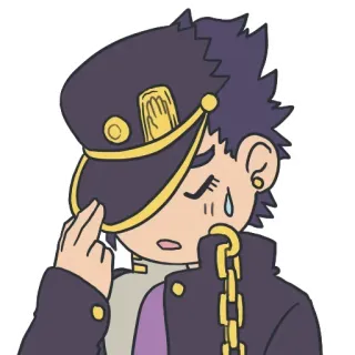 😓 a746666f Jotaro Kujo JoJo's Bizarre Adventure anime, manga, JoJo's Bizarre Adventure, Jotaro, character, crying, fanart whatsapp sticker