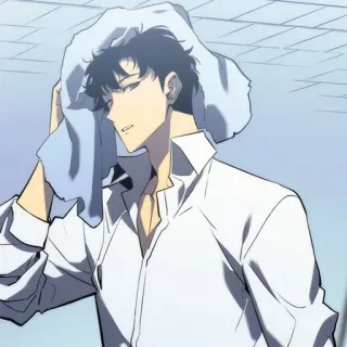 🔲 f0191e31 anime, man, towel, clean, shirt whatsapp sticker