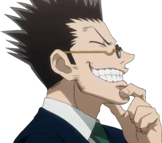 🤔 58650734 Leorio Paladiknight Hunter x Hunter Anime, Personaje, Gafas, Sonrisa, Leorio, Hunter x Hunter whatsapp sticker