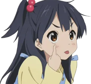 😜 79fcea48 chica anime, dedo corazón, gesto ofensivo, grosero, dibujo animado, personaje whatsapp sticker