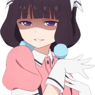 😈 d1a1e7e5 anime, chica, personaje, presumida, traviesa, guantes whatsapp sticker