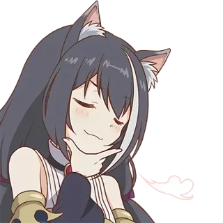 🤔 d71d47aa Anime, Neko, Pensando, Sonriendo, Lindo, Fantasía, Travieso whatsapp sticker