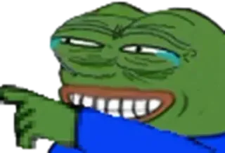 🤔 584b0679 Pepe the Frog pepe, rana, meme, meme de internet, riendo, señalando whatsapp sticker