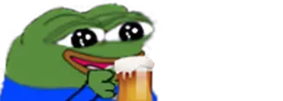 🍺 5fa92de3 Pepe the Frog Pepe la rana, Meme, Bebiendo, Cerveza, Cultura de internet whatsapp sticker