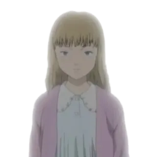 😒 ce90f266 애니메이션, 소녀, 금발, 가디건 whatsapp sticker