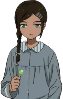 😒 4a0ebc91 gadis anime, imut, permen lolipop, piyama, muda telegram sticker