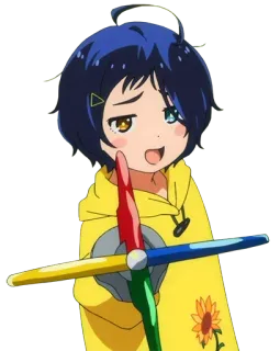 🤪 5206334b anime, karakter, kuning, kartun telegram sticker
