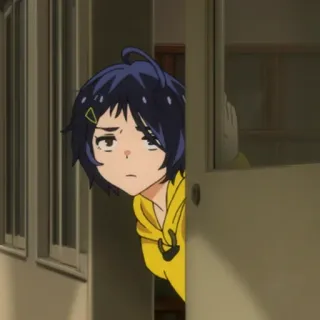 👀 dcafeaf2 Anime, Karakter, Hoodie Kuning, Wanita, Kartun, Ilustrasi telegram sticker