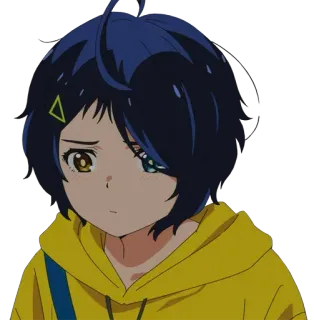 😕 f3797097 Ai Ohto Wonder Egg Priority Anime, Gadis, Sedih, Karakter, Kuning, Lucu telegram sticker