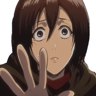 🖐 8b21908d Mikasa Ackerman Attack on Titan Anime, Spaventato, L'Attacco dei Giganti, Mikasa Ackerman, Paura, Cartone animato telegram sticker
