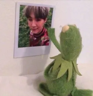 💜 bedcdc23 Kermit the Frog Kermit de Kikker, Muppets, Groet, Zwaaien, Fan telegram sticker