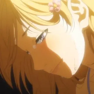 🍋 d10be3a0 Аниме, Грустно, Плачущий, Девушка, Персонаж telegram sticker