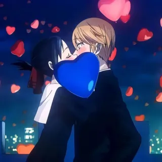 🤔 3de5d516 Anime, Beso, Romance, Amor, Pareja, Corazones whatsapp sticker