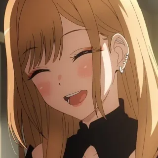 👒 6f9d0e54 Marin Kitagawa My Dress-Up Darling Anime, Dễ thương, Cô gái, Cười, Vui vẻ, Tóc Vàng, Kawaii, Bông tai whatsapp sticker