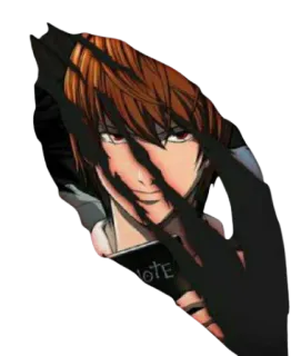 🙂 2dd3aead Light Yagami Death Note NOTE Anime, Manga, Death Note, Light Yagami, Shinigami, Kira, Quaderno, Personaggio telegram sticker