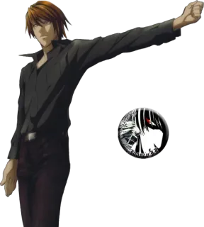☹️ 5159bb39 Light Yagami Death Note Anime, Manga, Death Note, Light Yagami, Personaggio, Oscuro, Giustizia telegram sticker