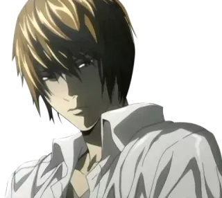 😣 78b18709 Light Yagami Death Note Anime, Personaggio, Fiction, Death Note, Light Yagami telegram sticker