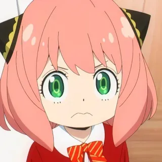 😡 76d7b49b Anya Forger Spy x Family 动漫, 女孩, 卡通, 间谍过家家, 阿尼亚·福杰, 粉色头发, 可爱 telegram sticker